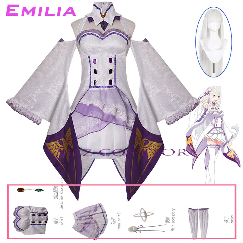 Cosplay Anime Female Characters - Emilia Cosplay Anime Re Zero Kara