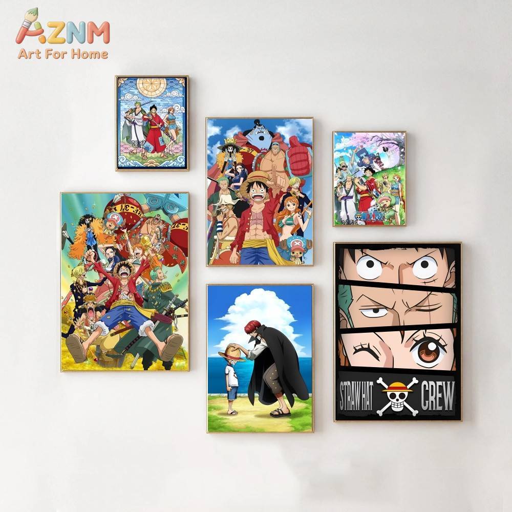 One Piece Straw Hat - AZNM Tek Parça Çerçevesiz Tuval Baskı